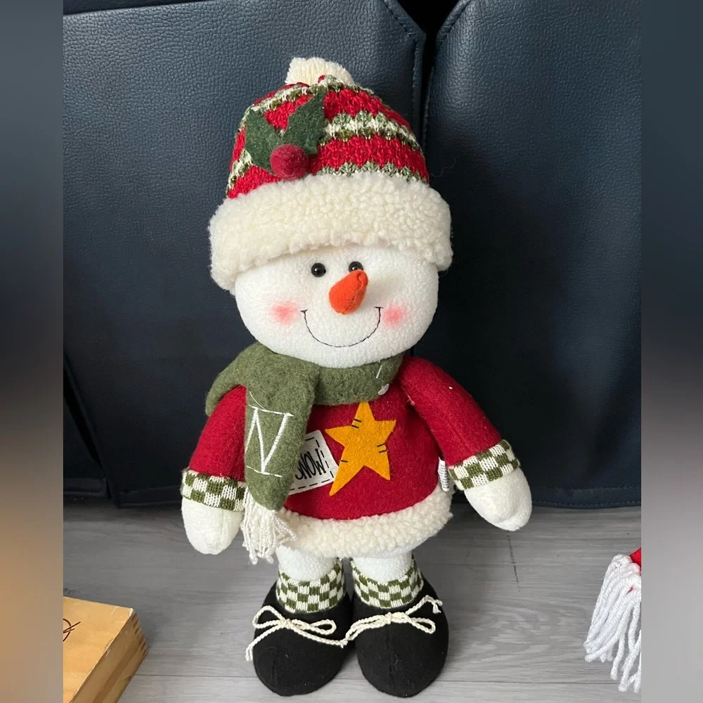 Festive Snowman and Bear‎ Plush Decor Set